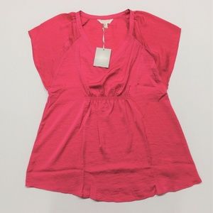 Maternity a:glow Textured Satin Top - Sangria - S